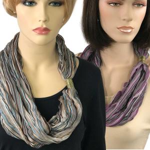Wholesale <b>Magnetic Clasp Scarves </b>(Crinkled Stripes 1009)Assembled in Massachusetts