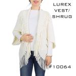 10064 - Lurex Knit Vest/Shrug w/Tassels