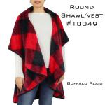 z10049 - Buffalo Plaid Plush Vests