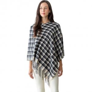 Wholesale 5003 <p> Mottled Check Poncho