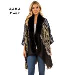 3353 - Navaho Design Fur Trimmed Cape