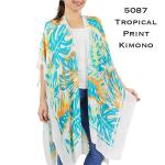 5087 - Tropical Print Kimono