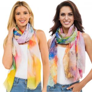 Wholesale 0002 - Watercolors Tie Dye Scarves