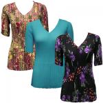 Mini Pleats - Half Sleeve V-Neck