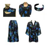 Awesome Outfits -Georgette - Black-Blue Floral