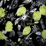 Georgette Black-Kiwi Floral
