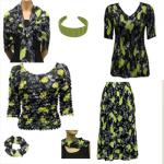Awesome Outfits - Georgette Black-Kiwi Floral