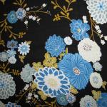 Awesome Outfits - Georgette Mums Blue-Black