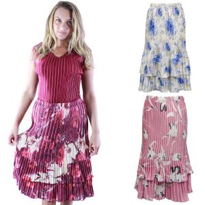 Wholesale 745 <p> Skirts - Satin Mini Pleat Tiered