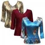 Satin Mini Pleats - Three Quarter Sleeve Clearance