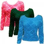 Long Sleeve Diamond Design Popcorn Shirts