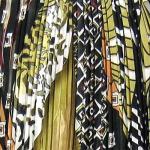Mini Pleat Satin - African Abstract