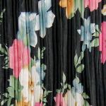 Mini Pleat Satin - Black Floral