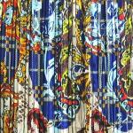 Mini Pleat Satin - Paisley Plaid Royal
