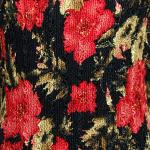 Magic Crush Satin - Coral Blossoms on Black