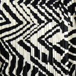 Mini Pleat Satin - Block Print Black-Ivory