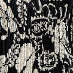 Mini Pleat Satin - Ivory Floral on Black