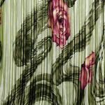 Mini Pleat Satin - Multi Green Floral