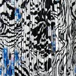 Mini Pleat Satin - Reptile Floral Blue