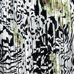 Mini Pleat Satin - Reptile Floral Green