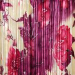 Mini Pleat Satin - Rose Floral - Berry