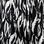 Mini Pleat Satin - White Buds on Black