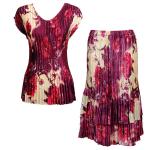 Sets Satin Mini Pleat - Cap Sleeve V Neck/Skirt
