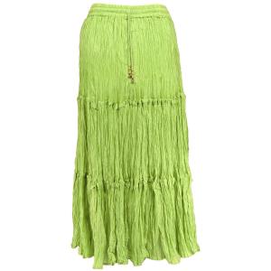Skirts - Cotton Three Tier Broomstick 500 & 529 Ankle Length - Lime - One Size Fits Most