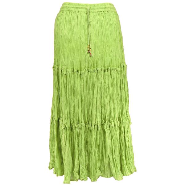 wholesale Skirts - Cotton Three Tier Broomstick 500 & 529 Ankle Length - Lime - One Size Fits Most