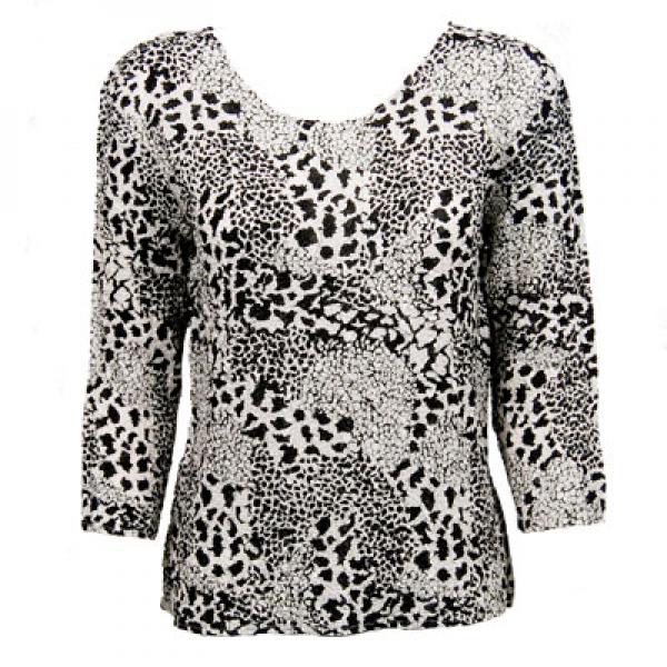 wholesale 1078 -Magic Crush Silky Touch - 2-Ply 3/4 Sleeve Reptile Black-White - One Size Fits Most