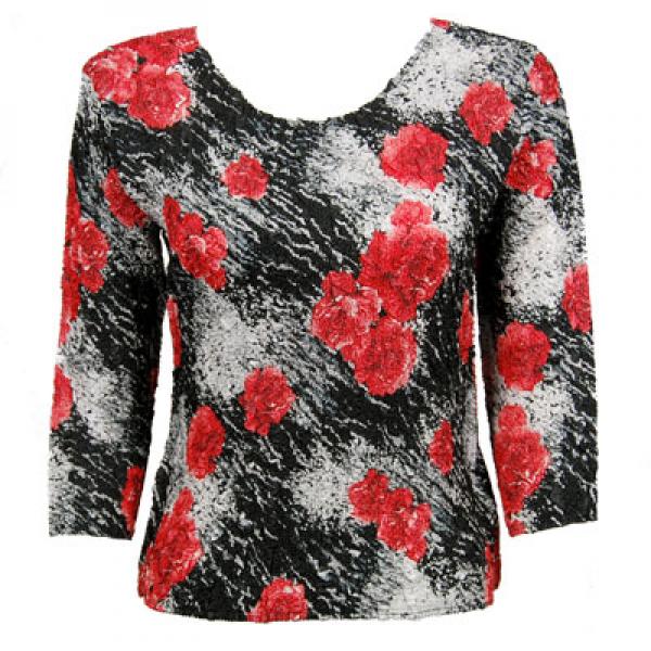 wholesale 1078 -Magic Crush Silky Touch - 2-Ply 3/4 Sleeve Spray of Roses - Woman Size Fits (M-1X)