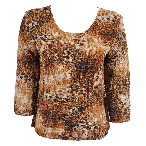 wholesale 1078 -Magic Crush Silky Touch - 2-Ply 3/4 Sleeve Golden Leopard - Plus Size Fits (XL-2X)
