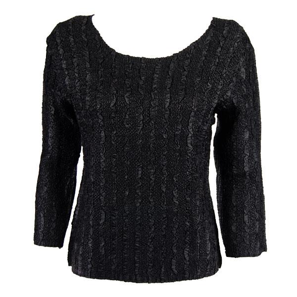 wholesale 1078 -Magic Crush Silky Touch - 2-Ply 3/4 Sleeve Solid Black - One Size Fits Most