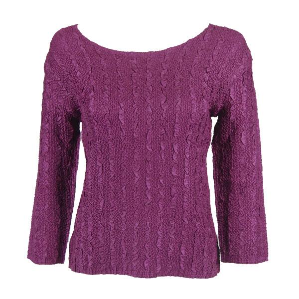 wholesale 1078 -Magic Crush Silky Touch - 2-Ply 3/4 Sleeve Solid Eggplant - Plus Size Fits (XL-2X)