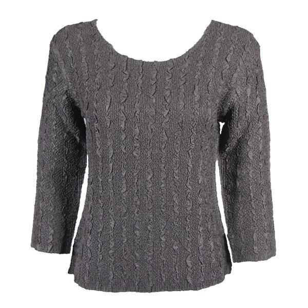 wholesale 1078 -Magic Crush Silky Touch - 2-Ply 3/4 Sleeve Solid Charcoal - Plus Size Fits (XL-2X)