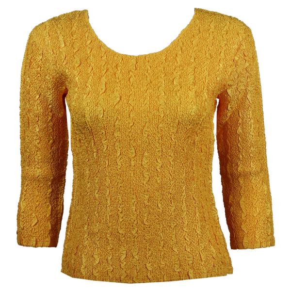 wholesale 1078 -Magic Crush Silky Touch - 2-Ply 3/4 Sleeve Solid Yellow - Plus Size Fits (XL-2X)