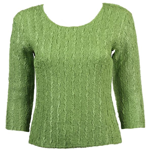 wholesale 1078 -Magic Crush Silky Touch - 2-Ply 3/4 Sleeve Solid Green Apple - Plus Size Fits (XL-2X)