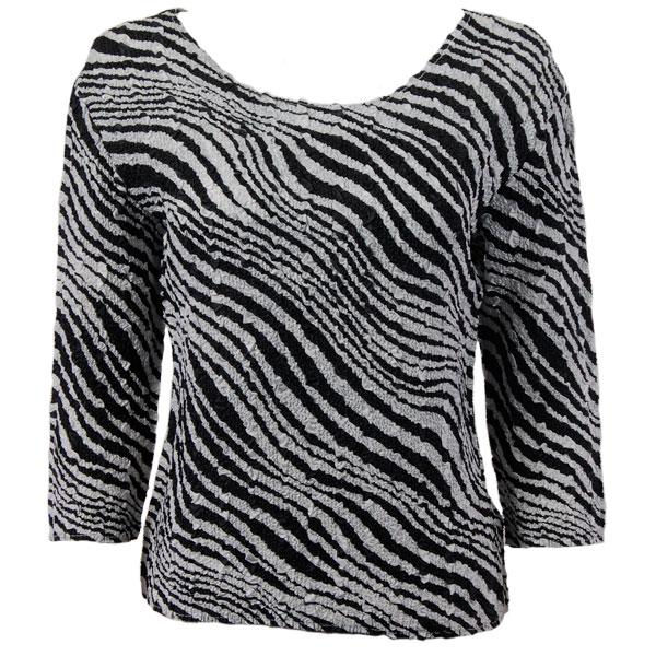 wholesale 1078 -Magic Crush Silky Touch - 2-Ply 3/4 Sleeve Zebra Print - One Size Fits Most