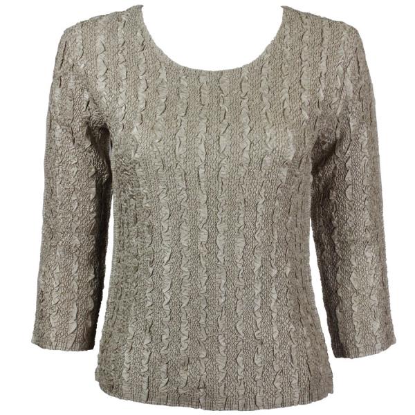 wholesale 1078 -Magic Crush Silky Touch - 2-Ply 3/4 Sleeve Solid Tan - Plus Size Fits (XL-2X)