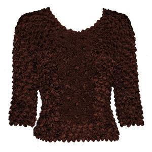 1090 - Three Quarter Sleeve Coin Fishscale Tops Chestnut - One Size Fits Most