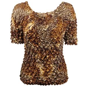 1097 - Coin Prints - Short Sleeve Swirl Leopard - One Size Fits Most