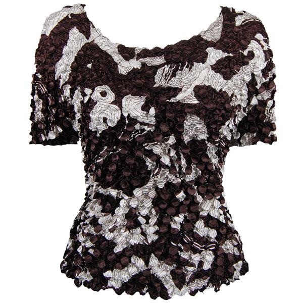 Wholesale 1097 - Coin Prints - Short Sleeve African Brown-White (MB) - One Size Fits Most