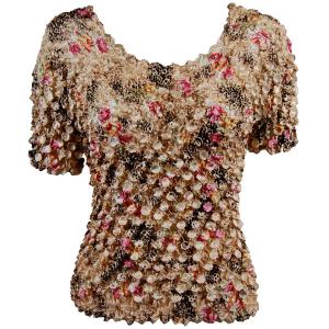 1097 - Coin Prints - Short Sleeve Leopard with Roses - One Size Fits Most