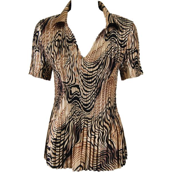 Wholesale 1317 - Satin Mini Pleats Cap Sleeve Dresses Swirl Animal - One Size Fits Most