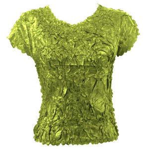 1151 - Origami Cap Sleeve Tops Solid Leaf Green - One Size Fits Most