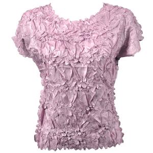 Wholesale  Solid Lilac<br>
Origami Cap Sleeve Top - Queen Size Fits (XL-3X)