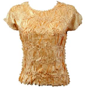 1151 - Origami Cap Sleeve Tops Solid Champagne - Queen Size Fits (XL-2X)