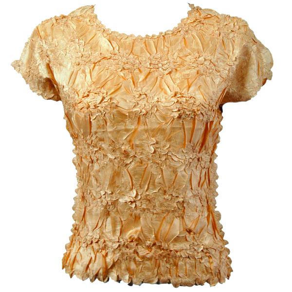 Wholesale 1151 - Origami Cap Sleeve Tops Solid Champagne - Queen Size Fits (XL-2X)