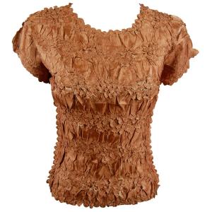 Wholesale 1151 - Origami Cap Sleeve Tops Caramel - Taupe - Queen Size Fits (XL-2X)