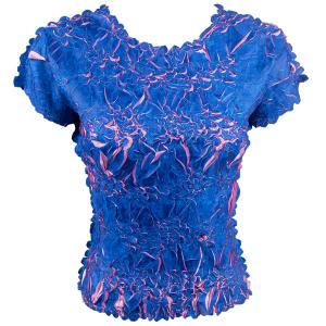 Wholesale 1151 - Origami Cap Sleeve Tops Royal - Flamingo - Queen Size Fits (XL-2X)